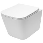 DEANTE Podomítkový rám, pro závěsné WC mísy + SLIM tlačítko bílé + WC REA Raul Rimless + SEDÁTKO CST_WC01 A51P RA1
