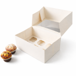 Cake star Bílá krabice s průhledným víkem na 6ks muffinů