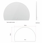 Erga Kori, půlkruhové LED zrcadlo 90x160cm, 3450 lm, 3 barvy světla, ERG-V01-KORI-9016-CL