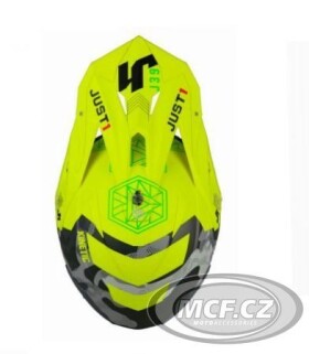Kšilt Just1 J39 Kinetic matný camo červeno/limetkovo/fluo žlutý - uni