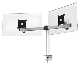 Durable PRO 2 stříbrná / Stolní držák pro dva monitory / stolní svorka / VESA 75x75-100x100 / nosnost 8 kg / 21-27" (508523)