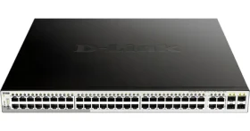 D-Link DGS-1210-52MP / Smart switch / 48x GbE PoE+ / 4x RJ45/SFP combo / PoE 370W