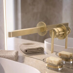 REA - Podomítková umyvadlová baterie Grace Brush Gold REA-B4461