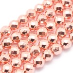 Syntetický hematit - broušený - růžově zlatý - ∅ 4 mm - třída AAA - 1 ks