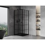 MEXEN/S - Mist-B sprchový kout dveře křídlové levá 80 x 80, černá kratka, černá 8A2T-080-080-70-77-L