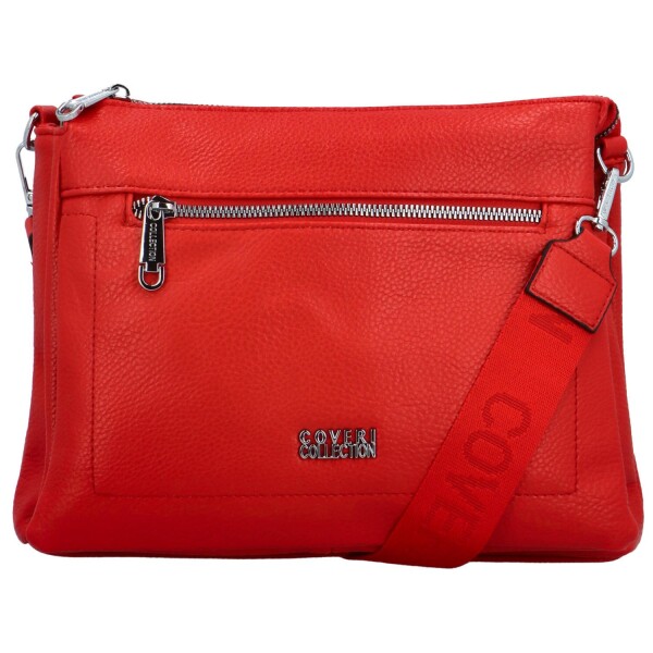 Stylová dámská koženková crossbody kabelka Verrona, červená