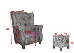 Křeslo As s taburetem Rose 3995/102 Provedení: Křeslo + taburet, Nožičky: Přírodní dub, látka: Rosa 3995/102