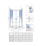 REA - Sprchová zástěna LOOK černá 80x100 L/P REA-K7900