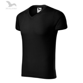 Triko krátký rukáv slim V-neck