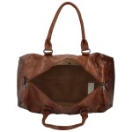 Stylová koženková cestovní taška Maribe, tmavě hnědá