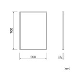Erga Rectangle, obdélníkové zrcadlo 50x70 cm, zlatý rám, ERG-V01-RECTAGLE-5070-GD