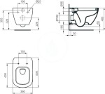 IDEAL STANDARD - Tesi Závěsné WC se sedátkem, bílá T354201