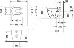 DURAVIT - ME by Starck Stojící WC, zadní odpad, s HygieneGlaze, bílá/matná bílá 2169099000