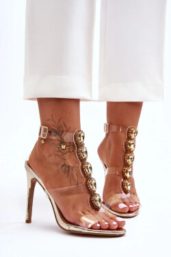 Vysoké Sandály Přezky D&A Zlaté Velikost: 38