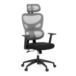 Kancelářská židle, šedá síťovina, černý plast, kolečka na tvrdé podlahy