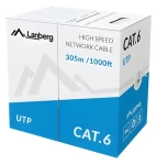 Lanberg Instalační kabel Cat6 UTP šedá / Instalační kabel / 305 m / CU / CPR / Fluke Passed (LCU6-11CU-0305-S)