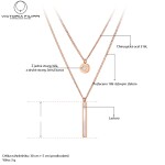 Dvojitý ocelový náhrdelník Sara - chirurgická ocel, Zlatá 38 cm + 5 cm (prodloužení)