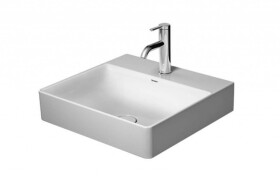 DURAVIT - DuraSquare Umyvadlo na desku, 50x47 cm, bez přepadu, s otvorem pro baterii, DuraCeram, WonderGliss, bílá 23535000711