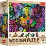 TREFL Wood Craft Origin Dřevěné puzzle Barevné štěně