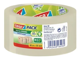 Tesa tesapack Eco Strong transparentní / Balicí páska / PP / 50 mm x 66 m / UV odolná (58153-00000-01)