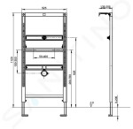 VILLEROY & BOCH - ViConnect Montážní předstěnový prvek pro pisoáry se systémem ProDetect, 112 cm 92218500