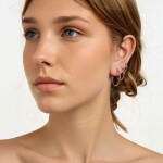 Stříbrné náušnice kruhy Francesca - průměr 26 mm, stříbro 925/1000, Stříbrná