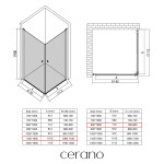CERANO - Sprchový kout Antelo Duo L/P - 6 mm - chrom, transparentní sklo - 110x80x190 - otočný CER-8050BD150