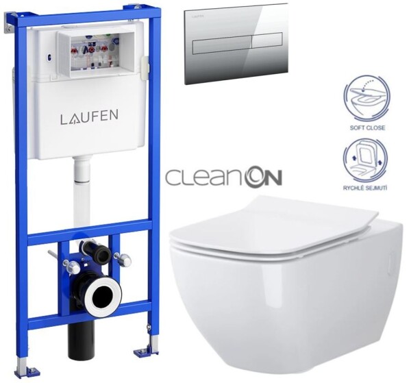 LAUFEN Rámový podomítkový modul CW1 SET chromovým tlačítkem WC CERSANIT VIRGO CLEANON SEDÁTKO H8946600000001CR ME1