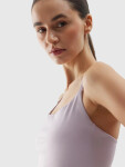 Dámský crop top na jógu recyklovaných materiálů 4F fialový Velikost: