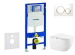 GEBERIT - Duofix Set předstěnové instalace, klozetu Gaia sedátka softclose, tlačítko Sigma20, bílá/pozlacená SANI11CA3140
