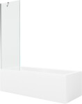 MEXEN/S - Cubik obdélníková vana 150 x 70 cm s panelem + vanová zástěna 60 cm, transparent, chrom 550315070X9506000001