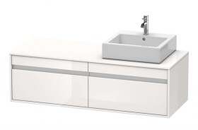 DURAVIT - Ketho Umyvadlová skříňka 43x140x55 cm, pravá, 2 zásuvky, lesklá bílá KT6697R2222