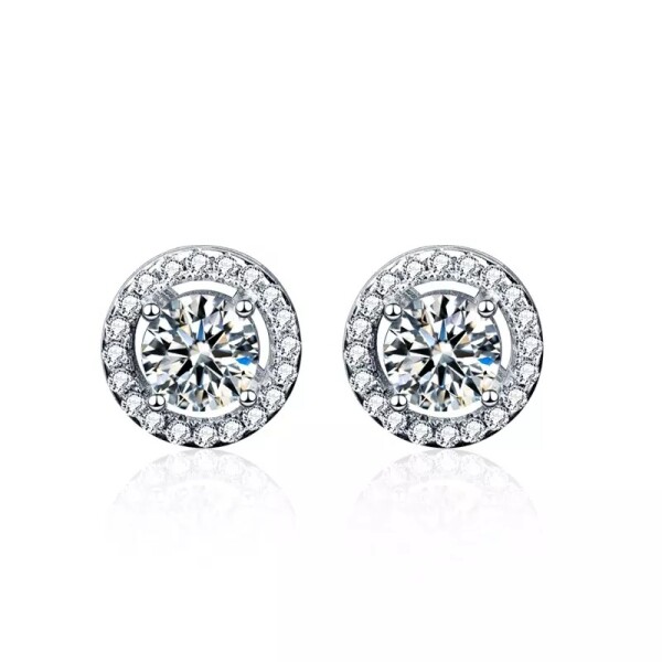 Royal Fashion stříbrné náušnice HA-XEZ004-SILVER-MOISSANITE-ZIRCON