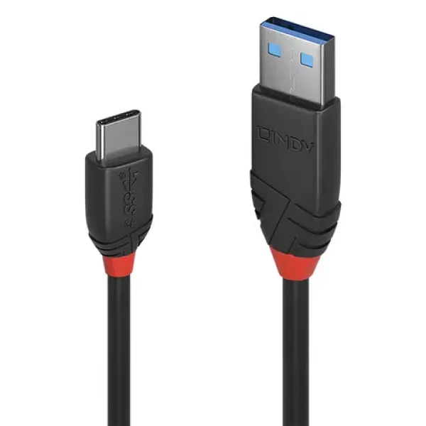 Lindy Black Line černá / USB kabel / USB-C - USB-A / 0,15 m / USB 3.2 Gen 1 (36914)