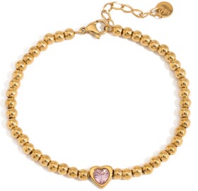 ELENYS Pink Amour – pozlacený náramek 18K žluté zlato Délka náramku: 17,5 + 5 cm / max. 22,5 cm