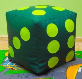 FRONTI Dětský taburet KOSTKA 35 cm - tmavězelená + zelená
