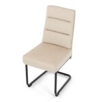 Židle jídelní, taštičkové pružiny v sedáku, madlo na opěráku, krémová látka, černý kov