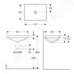 GEBERIT - VariForm Umyvadlo zápustné 550x400 mm, s přepadem, bílá 500.736.01.2