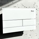 REA/S - Podomítkový WC systém K011A-Q + tlačítka T White Glass KPL-E0052