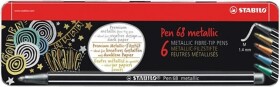 Fixa STABILO Pen 68 metalic sada 6 ks v kovovém pouzdru