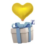 Létající balónek srdce zlaté metalické 35 cm - TAKARA KOSAN Létající balónek srdce zlaté metalické 35 cm - TAKARA KOSAN