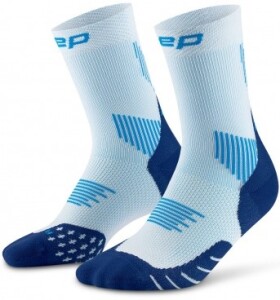 CEP dámské běžecké kompresní vysoké ponožky 5.0 - ice/blue Velikost: II (Vel. chodidla 34-37)