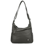 Stylová dámská koženková crossbody kabelka Arleta, tmavě šedá