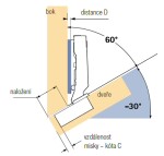 Hettich závěs úhlový -30° naložený (104537)