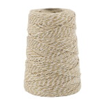 Chic Antique Jutový provázek 160 m – White / Beige / Gold thread, přírodní barva, textil