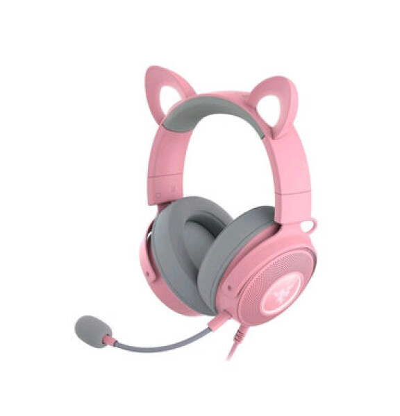 Razer Kraken V2 Pro Kitty růžová / Herní sluchátka s mikrofonem / USB / 2m (RZ04-04510200-R3M1)