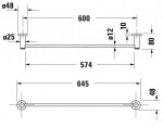 DURAVIT - D-Code Držák ručníků, délka 60 cm, chrom 0099241000