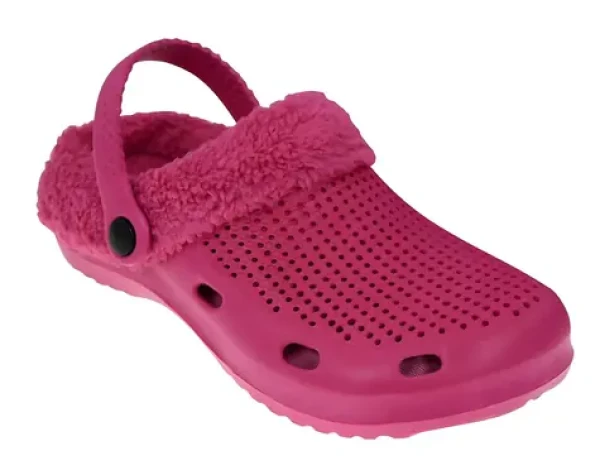 Rulyt LAGO FUR vel. 40 růžová / Obuv s kožíškem / unisex / pantofle i sandály / odepínací kožíšek