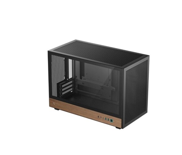DEEPCOOL Case CH260 WOOD, mATX, Průhledná bočnice, černo-dřevěná EDF_1808139