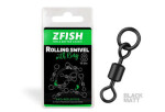 Zfish Obratlík Rolling Swivel with Ring Black Matt Velikost 8 26kg 10ks (ZF-6339)